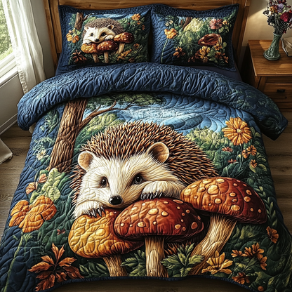 Enchanted Hedgehog 3-Piece Quilted Bedding Set NCU0DV4000