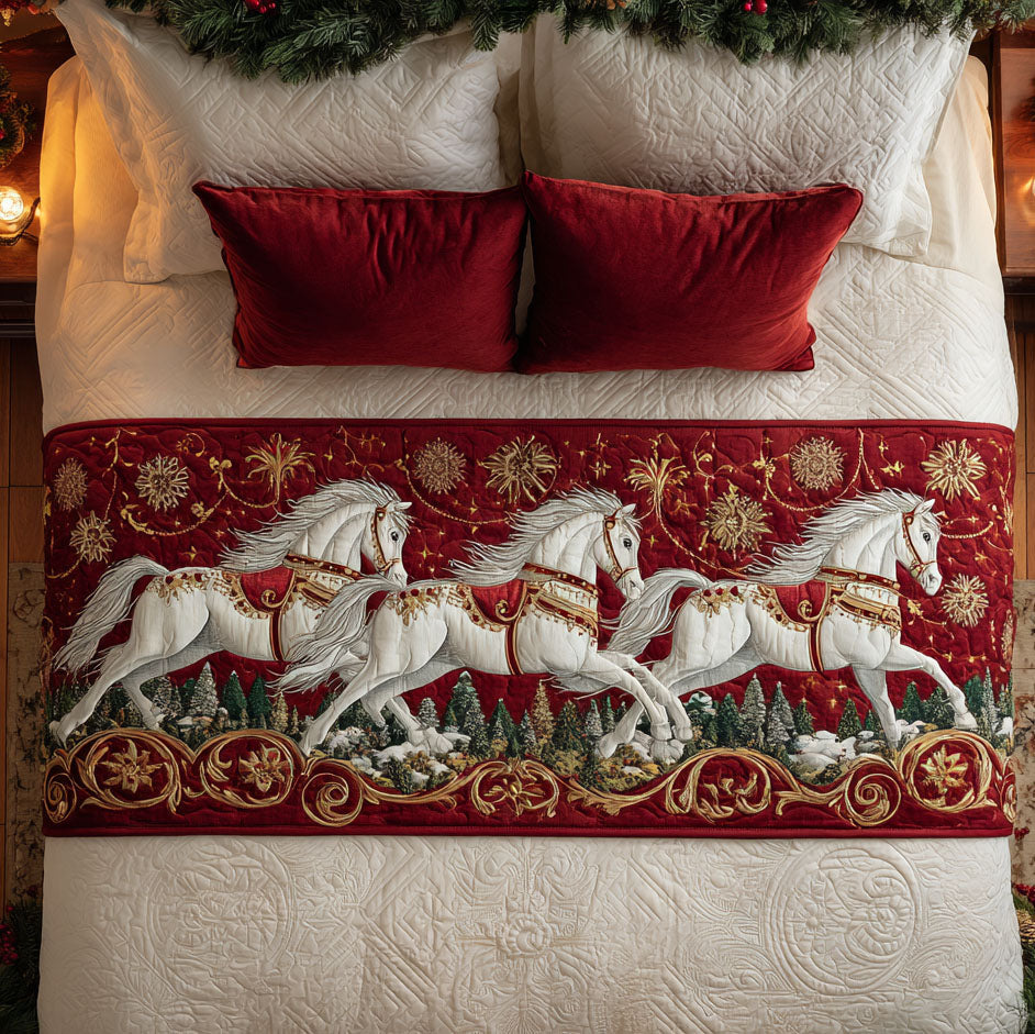 Enchanted Horses Quilted Bed Runner NCU0TV1205