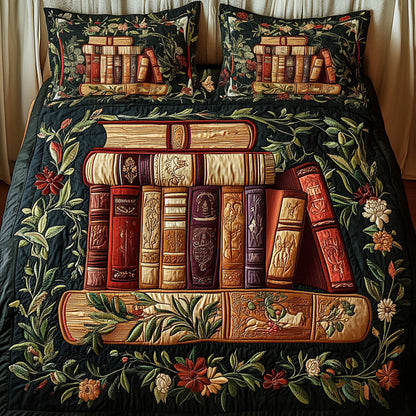 Enchanted Library 3-Piece Quilted Bedding Set NCU0NT4089
