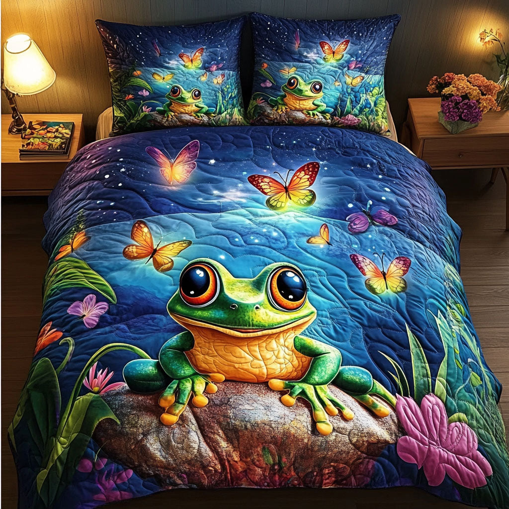 Enchanted Lilypond 3-Piece Quilted Bedding Set NCU0NT6952