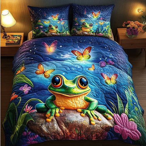 Enchanted Lilypond 3-Piece Quilted Bedding Set NCU0NT6952