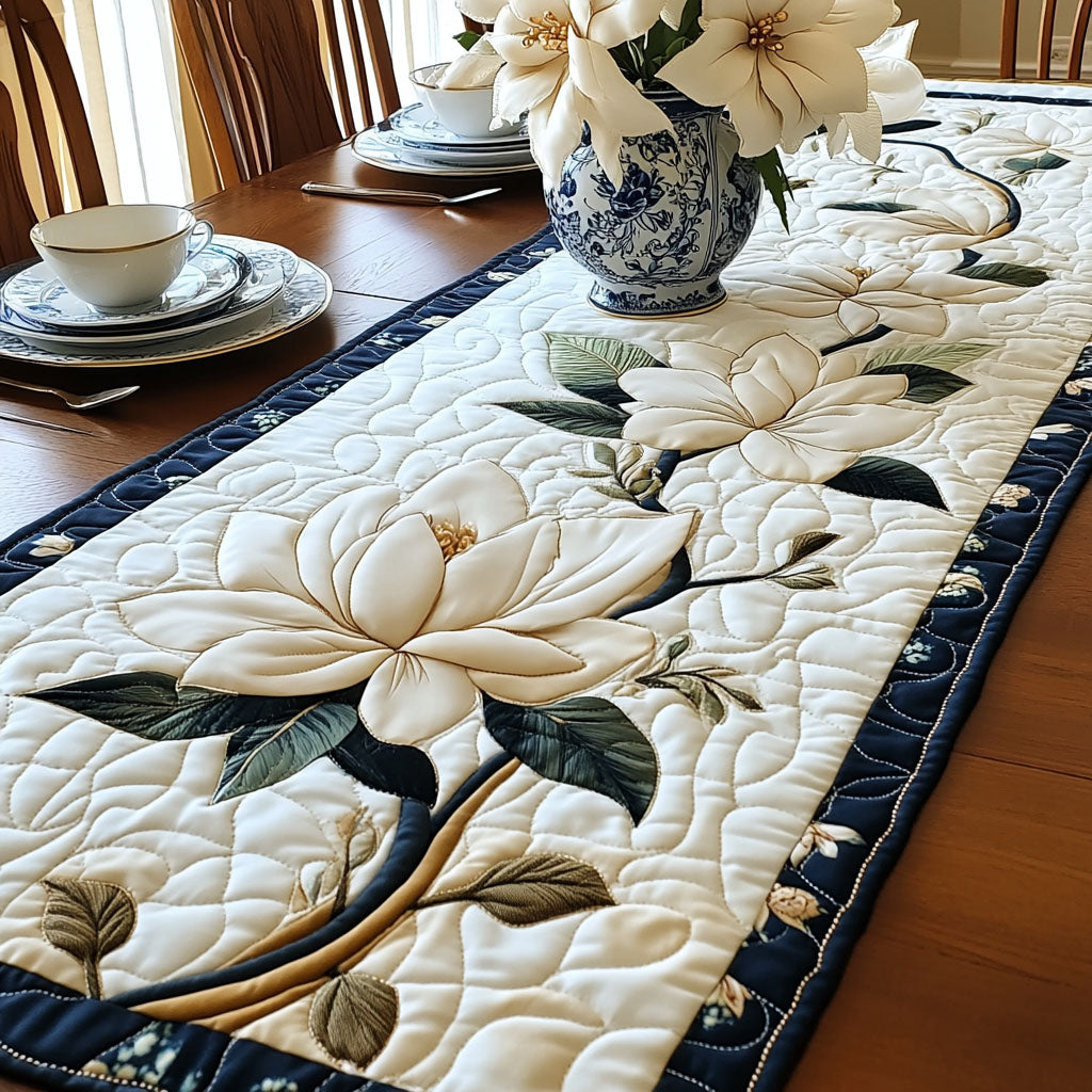 Enchanted Magnolia Quilted Table Runner NCU0PT6451