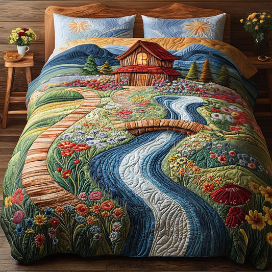 Enchanted Meadows 3-Piece Quilted Bedding Set NCU0PT5773
