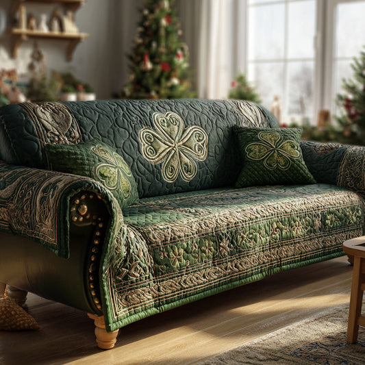 Enchanted Mossy Glade Quilted Sofa Cover NCU0HH1642
