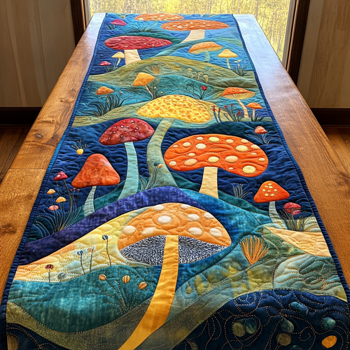 Enchanted Mushroom Quilted Table Runner NCU0DK7481