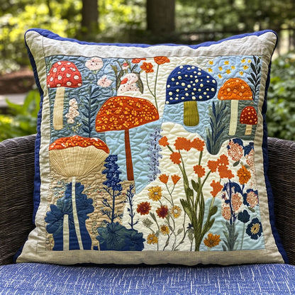 Enchanted Mushrooms Quilted Pillow Case NCU0PT7172