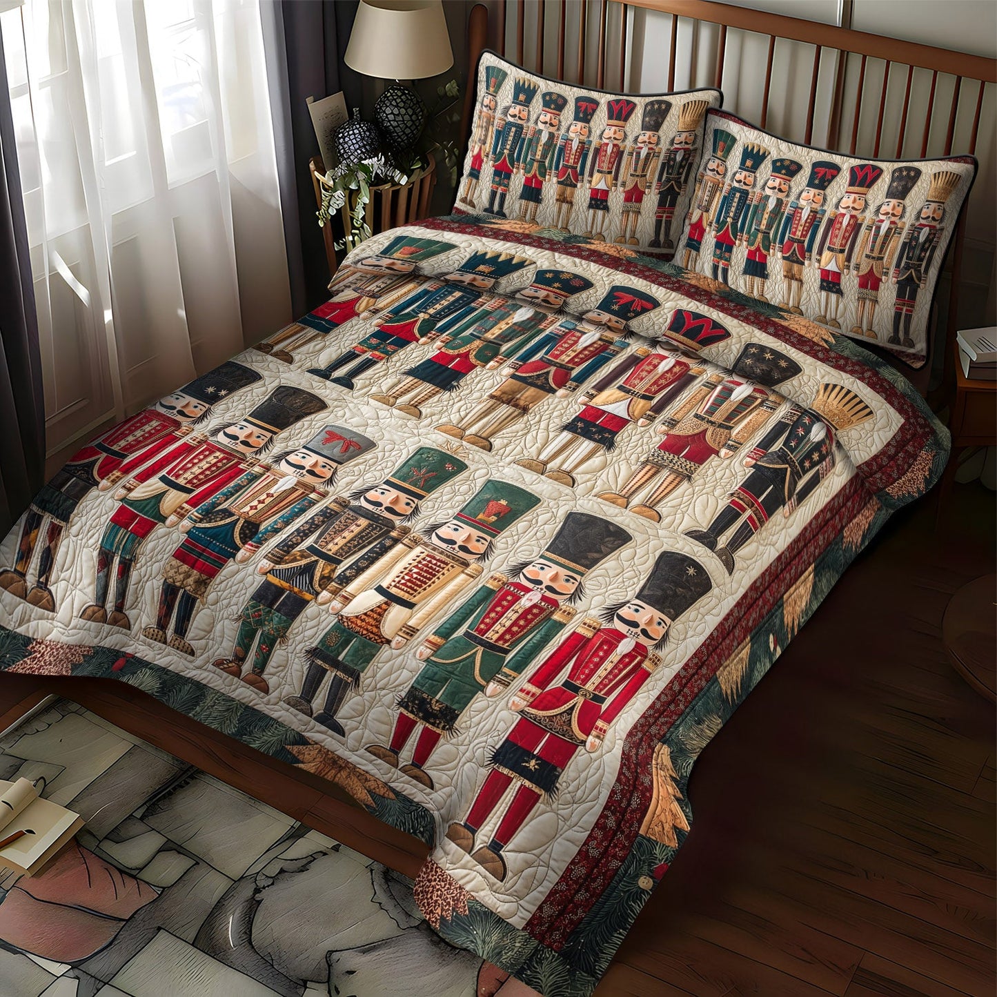 Enchanted Nutcracker 3-Piece Quilted Bedding Set NCU0TL1597