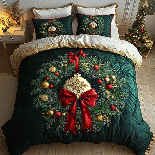 Enchanted Ornament Bliss 3-Piece Quilted Bedding Set NCU0DK2552
