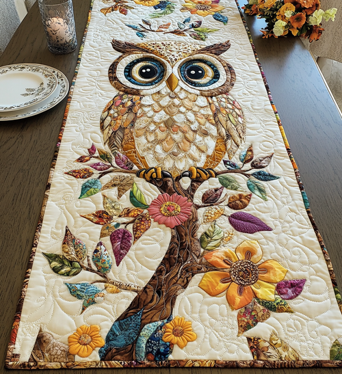 Enchanted Owl Quilted Table Runner NCU0DV599