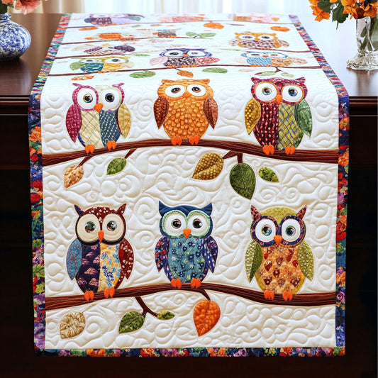 Enchanted Owl Tree Quilted Table Runner NCU0NT4147