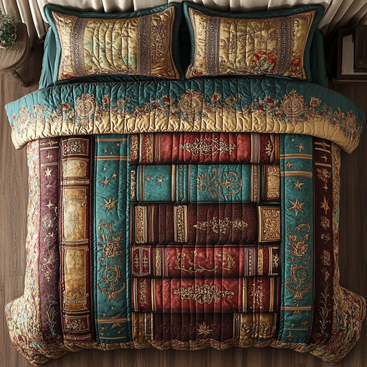 Enchanted Pages 3-Piece Quilted Bedding Set NCU0DK4785