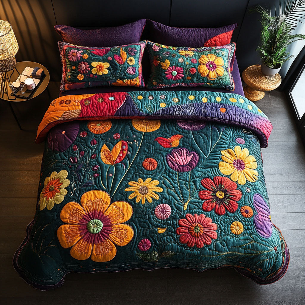 Enchanted Path 3-Piece Quilted Bedding Set NCU0PT7028