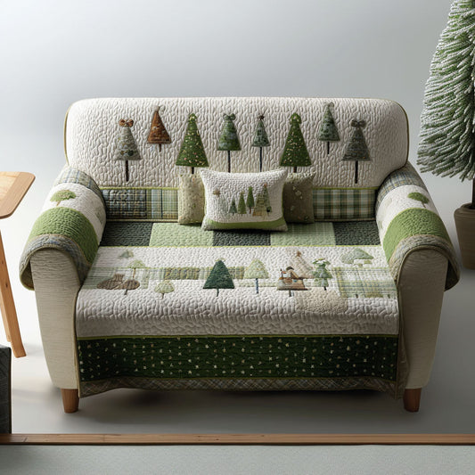 Enchanted Pine Quilted Sofa Cover NCU0PT9671