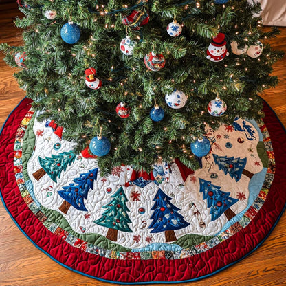 Enchanted Pines Christmas Quilted Tree Skirt NCU0NT1973