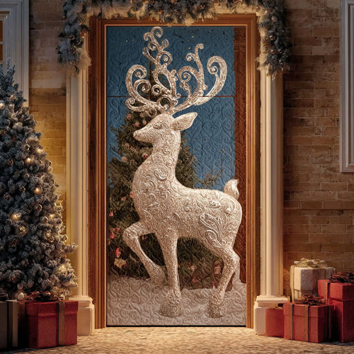 Enchanted Reindeer Gate Quilted Door Cover NCU0PT10538