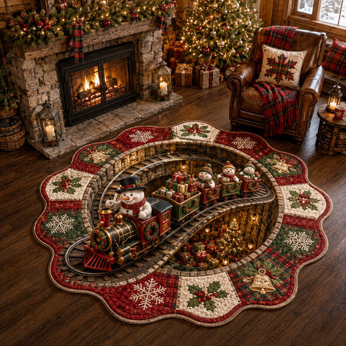 Enchanted Snowman Custom Shape Area Rug NCU0TD3159