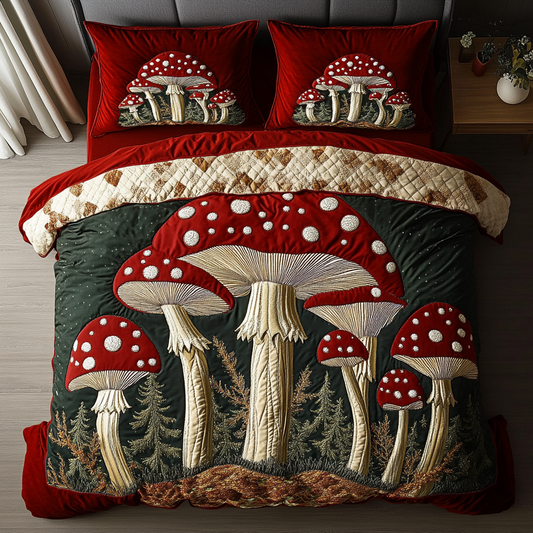 Enchanted Toadstool 3-Piece Quilted Bedding Set NCU0DK3750