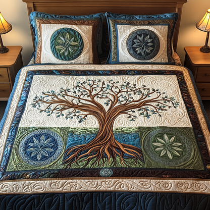 Enchanted Tree 3-Piece Quilted Bedding Set NCU0TL2016