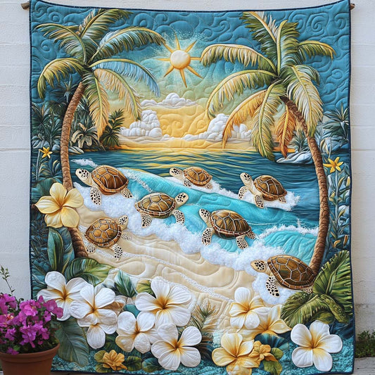 Enchanted Turtle Garden Quilted Blanket NCU0NT7204