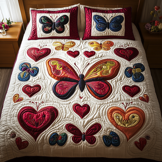 Enchanted Wings 3-Piece Quilted Bedding Set NCU0VH1390