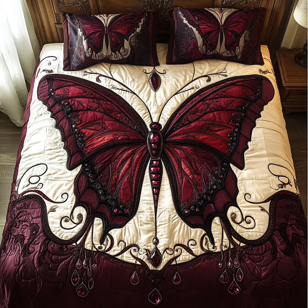 Butterfly Quilted Bedding Set NCU0VT108