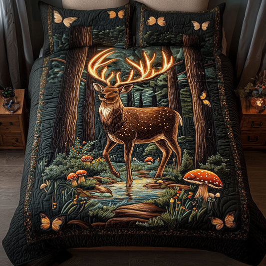 Enchanted Woods 3-Piece Quilted Bedding Set NCU0NT3102