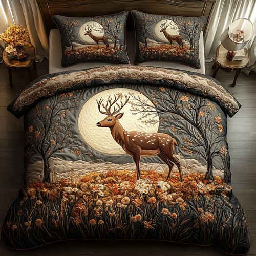 Enchanted Woods 3-Piece Quilted Bedding Set NCU0DV3155
