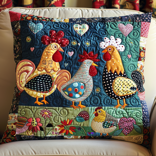 Enchanting Chicken Quilted Pillow Case NCU0TL527