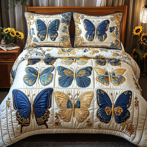 Enchanting Garden 3-Piece Quilted Bedding Set NCU0VL1642