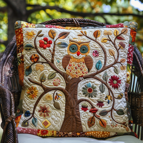 Enchanting Owl Quilted Pillow Case NCU0VL157