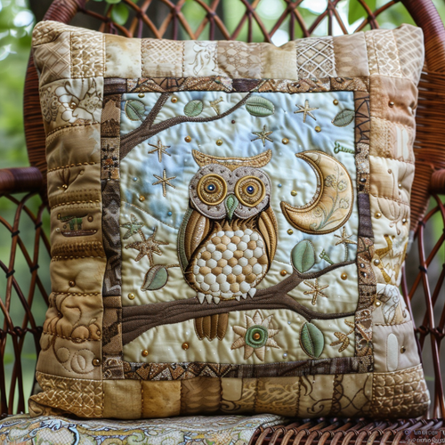 Endearing Owl Quilted Pillow Case NCU0VL173