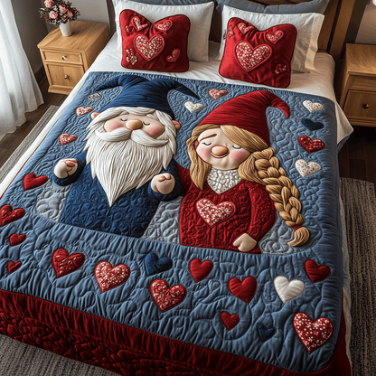 Endless Heartbeats 3-Piece Quilted Bedding Set NCU0TH2467