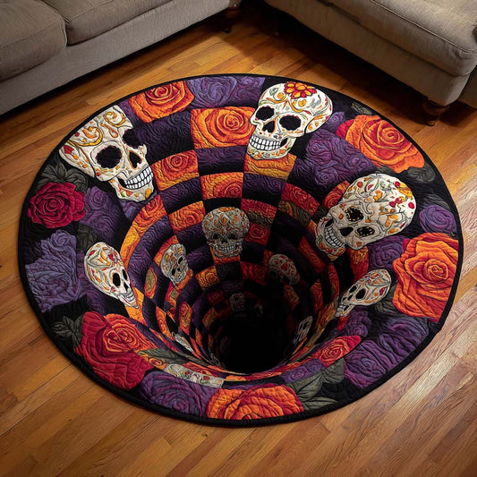 Endless Skulls Quilted Round Mat NCU0NT9926