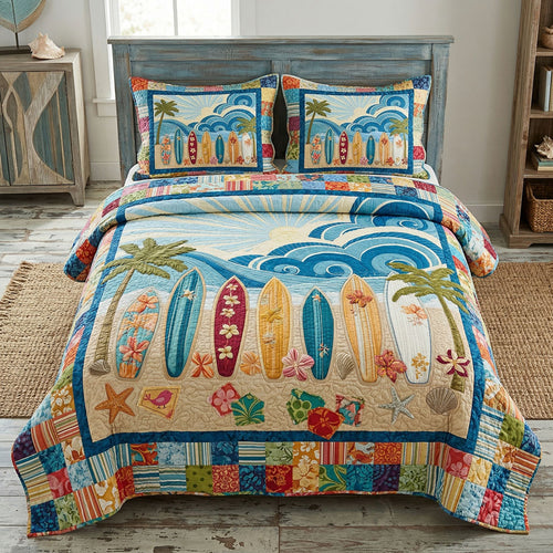Endless Summer Surf 3-Piece Quilted Bedding Set NCU0PT11651