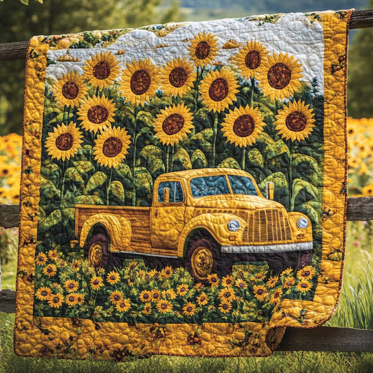 Endless Sunflower Field Quilted Blanket NCU0XD362
