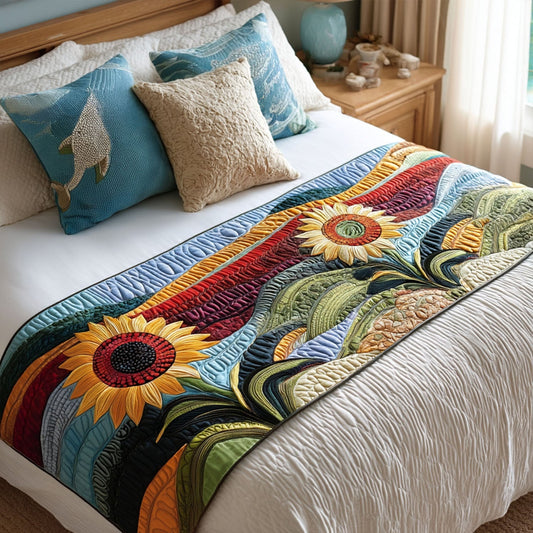 Endless Sunflower Vista Quilted Bed Runner NCU0PT8075