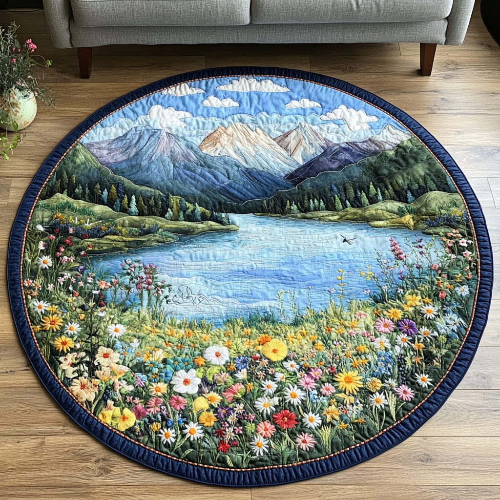 Endless Views Quilted Round Mat NCU0DK7178