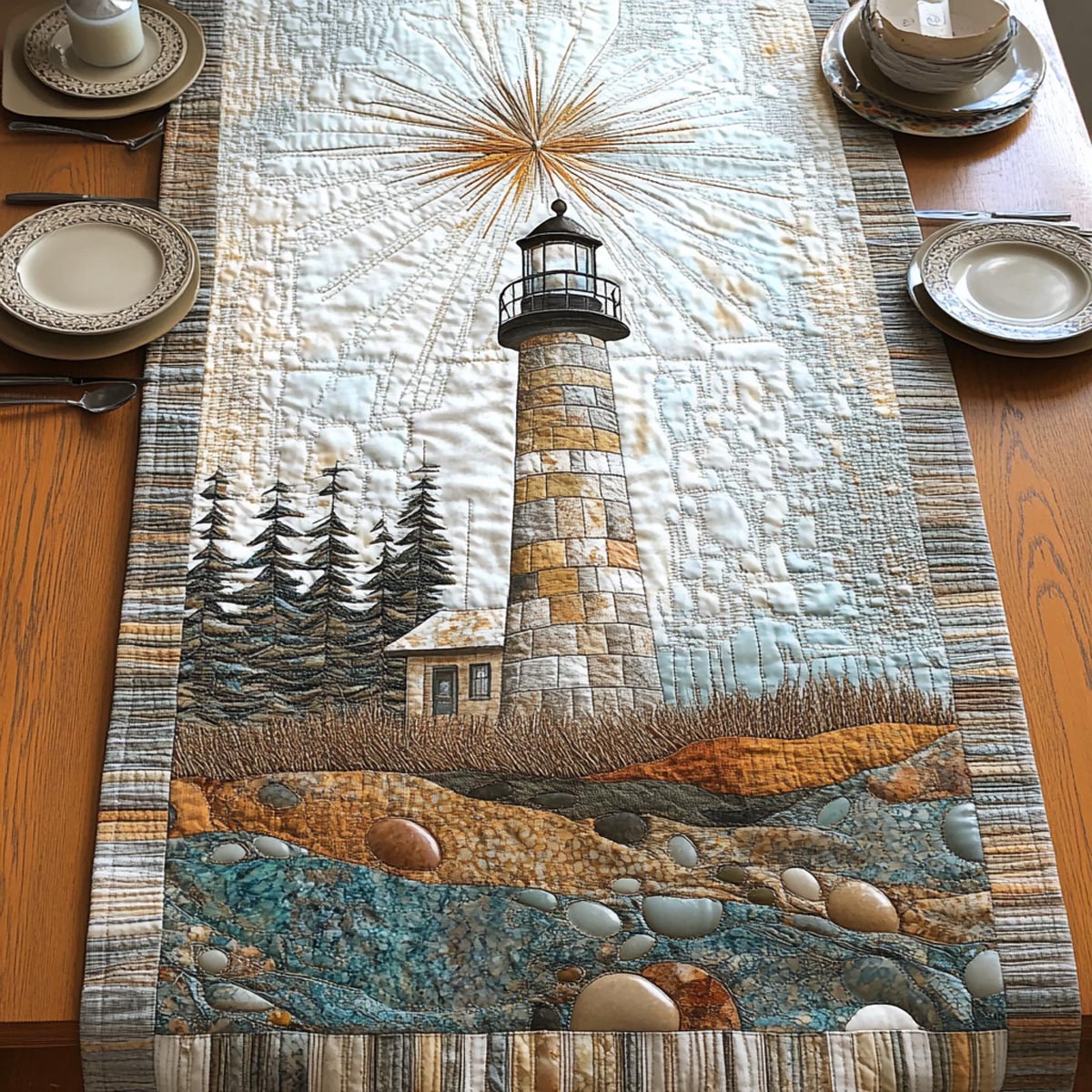 Enduring Light Quilted Table Runner NCU0DV9160