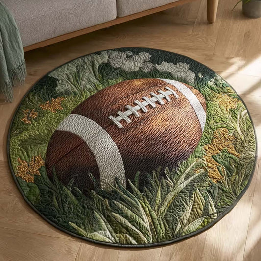 Endzone Football Quilted Round Mat NCU0HH1817