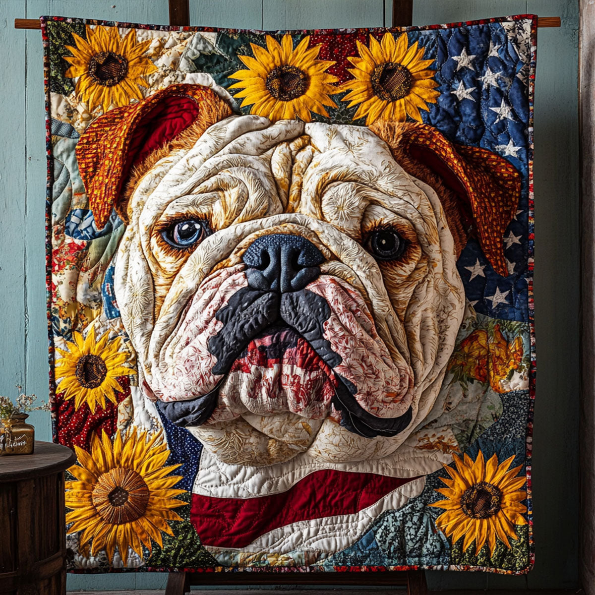 English Bulldog Charm Quilted Blanket NCU0PT2819