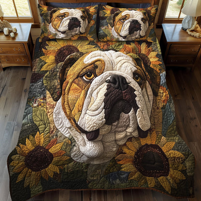 English Bulldog Love 3-Piece Quilted Bedding Set NCU0PT3004