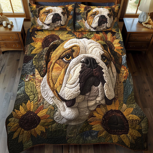 English Bulldog Love 3-Piece Quilted Bedding Set NCU0PT3004