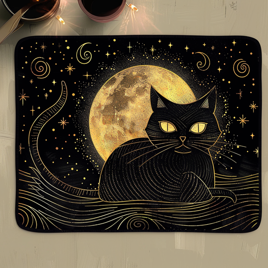 Enigmatic Moon Cat Quilted Place Mat NCU0TH406