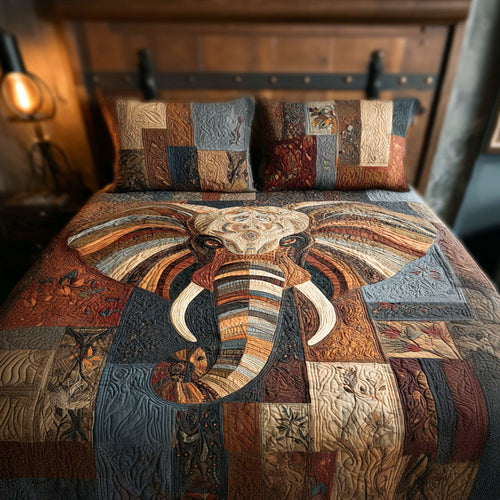 Enlightened Tusks 3-Piece Quilted Bedding Set NCU0PT8901