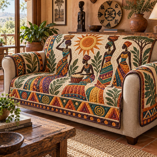 Equatorial Sun Harvest Quilted Sofa Cover NCU0VL4010