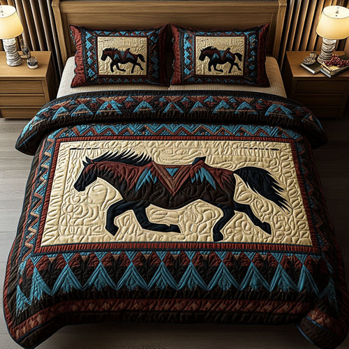 Equestrian Dreams 3-Piece Quilted Bedding Set NCU0PT3906