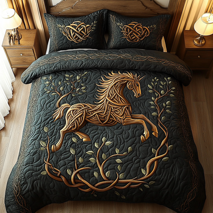 Horse 3-Piece Quilted Bedding Set NCU0VT82