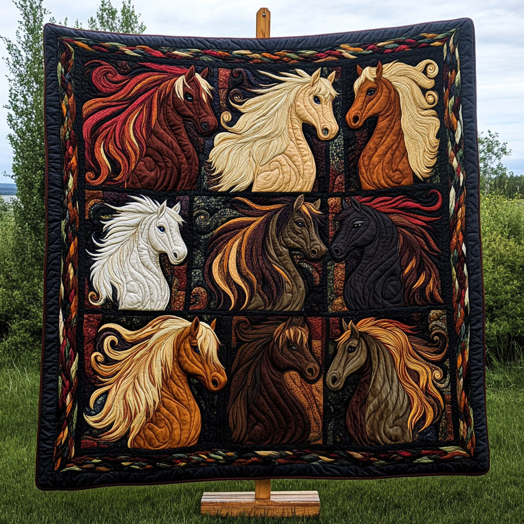 Equestrian Elegance Quilted Blanket NCU0NT6502