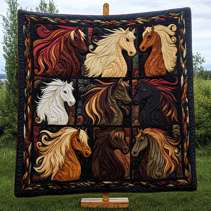 Equestrian Elegance Quilted Blanket NCU0NT6502