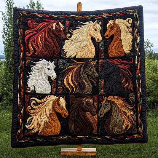 Equestrian Elegance Quilted Blanket NCU0NT6502